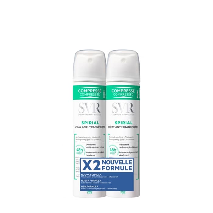 SVR SPIRIAL DUO SPRAY DESODORIZANTE ANTITRANSPIRANTE INTENSIVO 2 X 75 ML COM PREÇO ESPECIAL | WOWFARMA