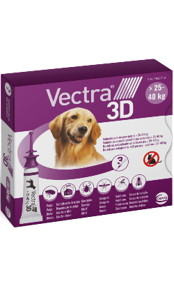 Vectra 3D Antiparasitário Cão 25kg - 40kg 3 Pipetas