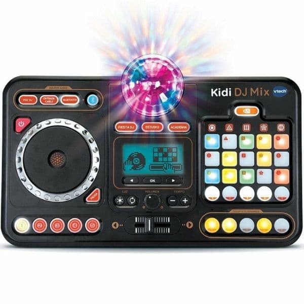 Vtech Mesa de Mistura Kidi DJ Mix com Bluetooth, Microfone e Luzes DJ Preto