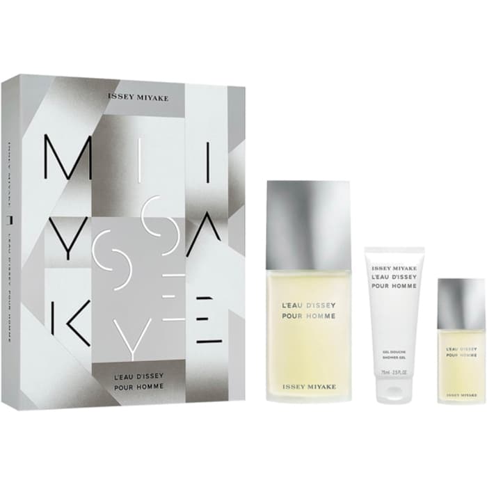 L’Eau D’Issey Pour Homme Gift Set EDT 125 ml, miniature EDT 15 ml e Gel de Banho 50 ml