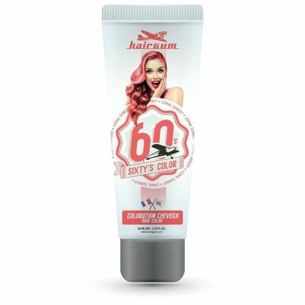 Hairgum Sixty's Color Coloração Semipermanente Tom Coral Sunset 60ml