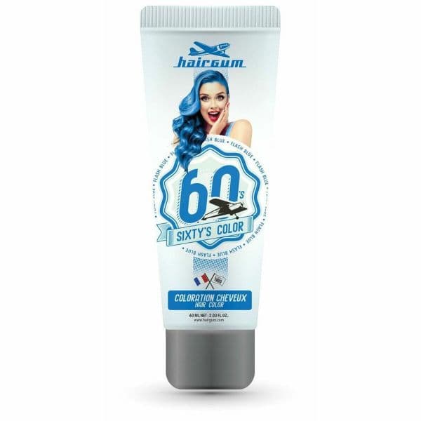Hairgum Sixty's Color Coloração Semi-permanente #Flash Blue 60ml