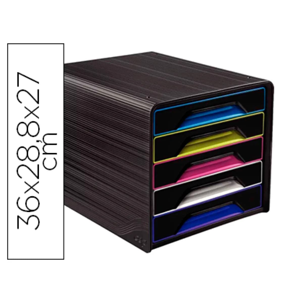 CEP Blocos Classificadores de Secretária 5 Gavetas Preot/multicolor 360X288X270 mm - OFF150851CE