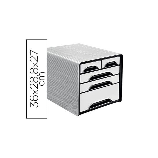 CEP Blocos Classificadores de Secretária 5 Gavetas Mistos Branco/preto 360X288X270 mm - OFF150856CE