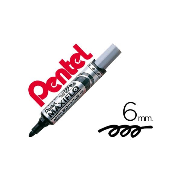 Pentel Marcador MWL5M Quadro Branco Maxiflo Preto 12 Un. - S8423739
