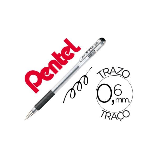 Pentel Roller K116 Gel Grip Preto 12 Unidades
