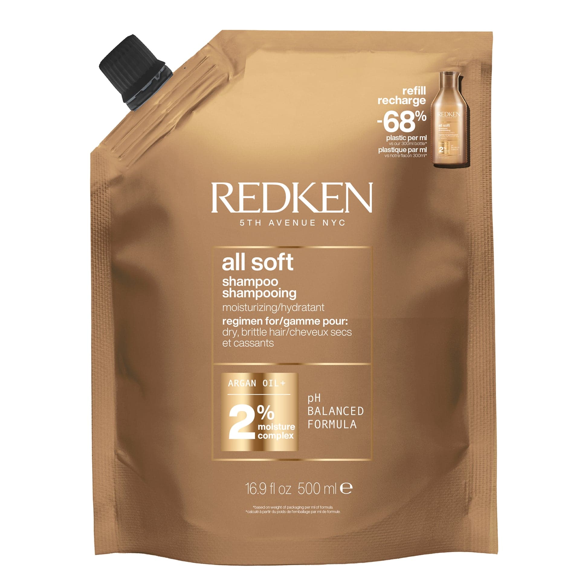 Redken All Soft Shampoo Recarga 500ml