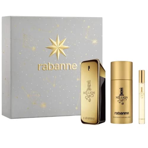Paco Rabanne 1 Million Man Eau de Toilette 100ml + Desodorizante Spray 150ml + Eau de Toilette 10ml Coffret