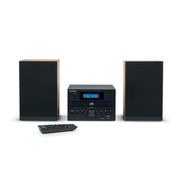 THOMSON Micro Sistema de Som MIC123BT 50W Bluetooth Rádio FM/CD/MP3/USB Madeira Preta