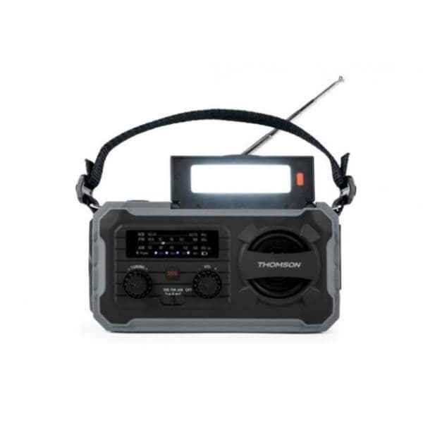 Thomson Rádio Portátil RT280G Solar SOS AM/FM Lanterna 8000mAh Cinzento