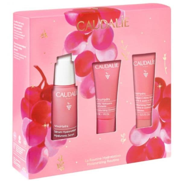 Caudalie VinoHydra Sérum 30ml + Geleia de Limpeza 30ml + Máscara 15ml Coffret