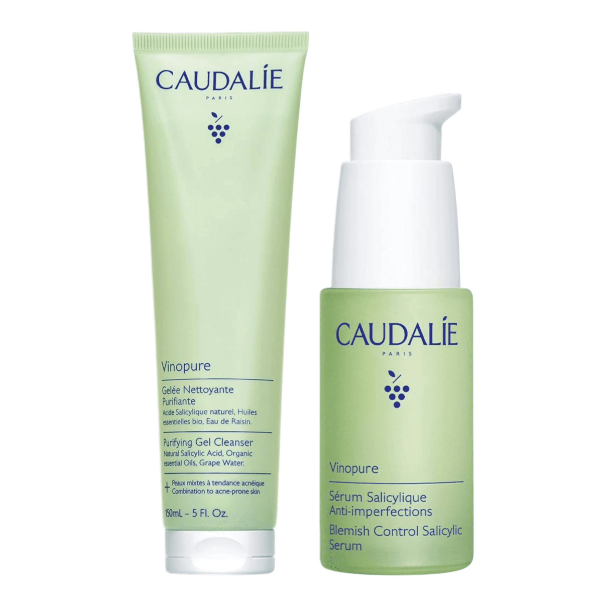 Caudalie Vinopure Geleia de Limpeza 150ml + Sérum Anti-imperfeições 30ml Pack