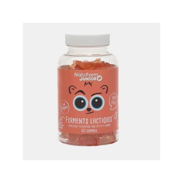 Nat & Form Super Ursinhos Fermentos Lácteos Probióticos Junior Pêssego 60 Gomas