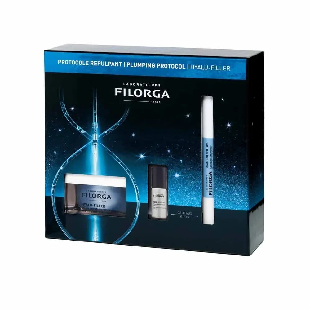 Filorga Protocolo Plumping Hyalu-Filler Creme Hidratante Repulpante 50ml + NCEF-Revitalize Sérum 5ml + Hyalu-Filler Lips 4g Coffret