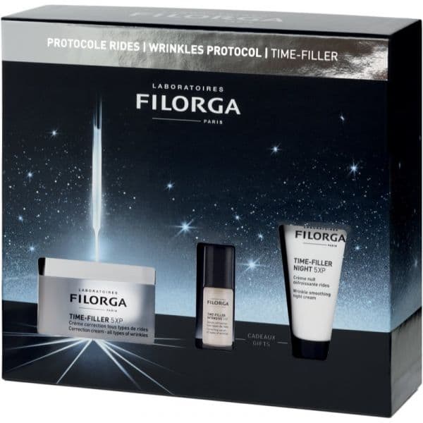 Filorga Time-Filler 5XP Creme de Dia 50ml + Sérum 5ml + Creme de Noite 14ml Protocolo Anti-Rugas Coffret