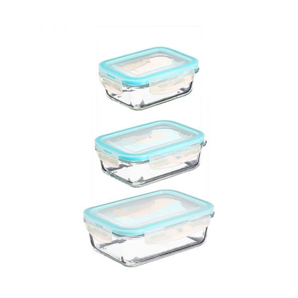 5 Five Conjunto De Tupperware Em Vidro - 3 Tamanhos