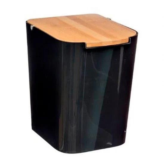 Balde do lixo wc bambu preto 5l coleção "baltik" refª 01852 5FIVE
