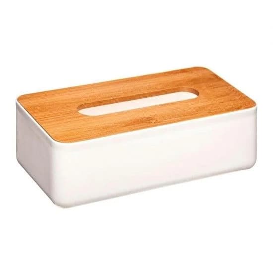 Caixa de lenços casa de banho bambu branco coleção "baltik" refª 01853 5FIVE