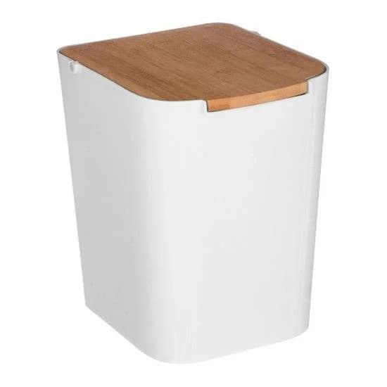 Balde do lixo wc bambu branco 5l coleção "baltik" refª 01851 5FIVE