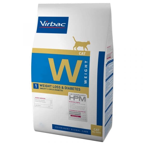 Virbac Vet Hpm Adult Diets W1 Weight Loss & Diabetes Cat 3Kg
