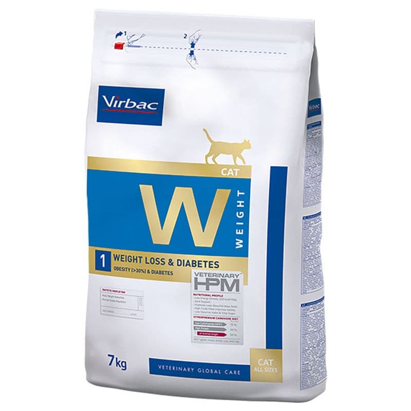 Virbac Vet Hpm Adult Diets W1 Weight Loss & Diabetes Cat 7Kg