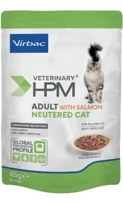 Ração Húmida Virbac HPM Ault Neutered Cat with Salmon Wet 85g