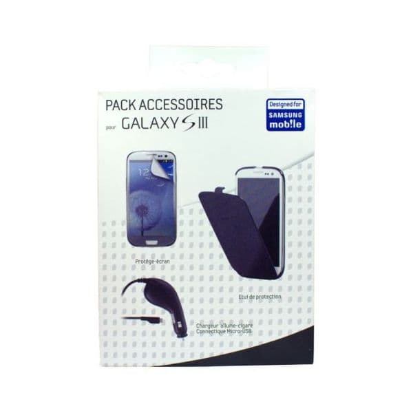 Samsung kit samsung bolsa + protector +carregador isqueiro para galaxy s3