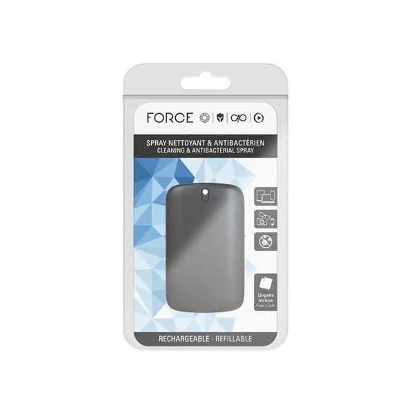 Force Power F152462 Spray de Limpeza Antibacteriano com Microfibra e Recarga 15ml