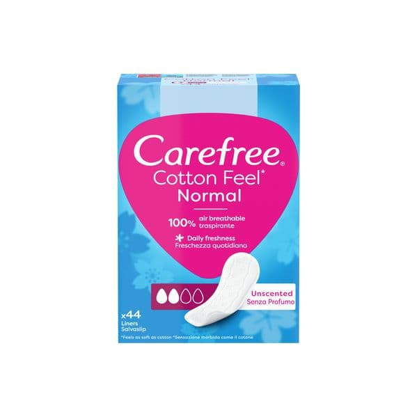 Carefree Cotton Feel Normal Protegeslips 44 Unidades