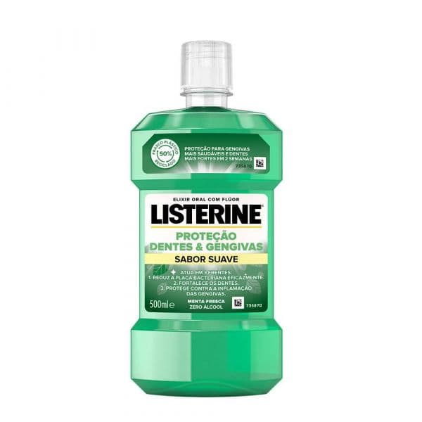 Listerine Proteção Dentes & Gengivas Elixir Sabor Suave 500ml