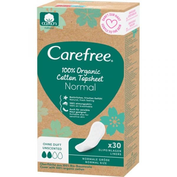 Carefree Organic Cotton Normal Pensos Diários 30 Unidades