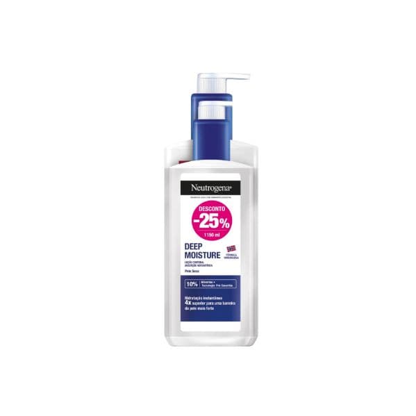 Neutrogena Deep Moisture Loção Corporal Hidratação Profunda Pele Seca 750ml + 400ml