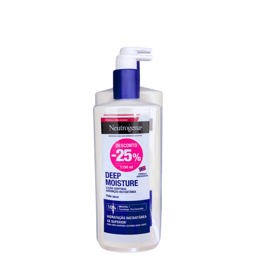 Neutrogena Deep Moisture Loção Corporal Hidratação Profunda Pele Seca 750ml + 400ml