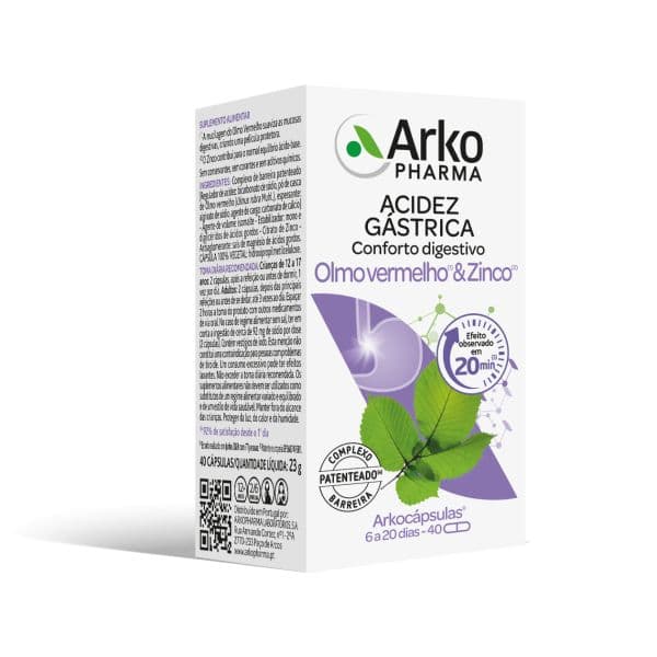 Arkopharma Arkocápsulas Olmo Vermelho & Zinco 40 Cápsulas