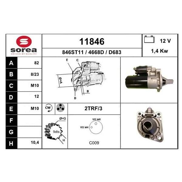 Eai Motores de Arranque / Chrysler 11846