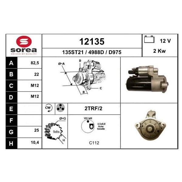 Eai Motores de Arranque / Volkswagen Crafter 12135