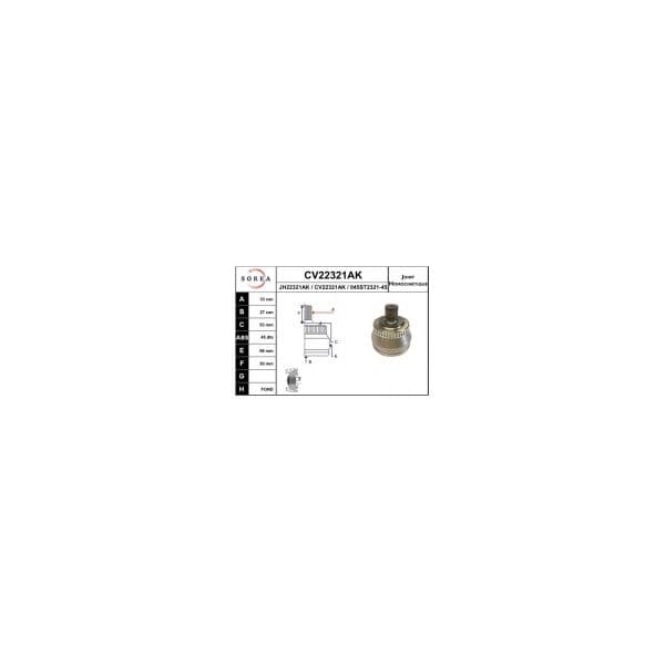 Eai Ponteira de Transmissão kr129 / Audi / V CV22321AK