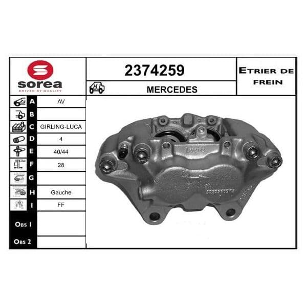 Eai Pinça de Freio Mercedes Benz / Av - 2374259
