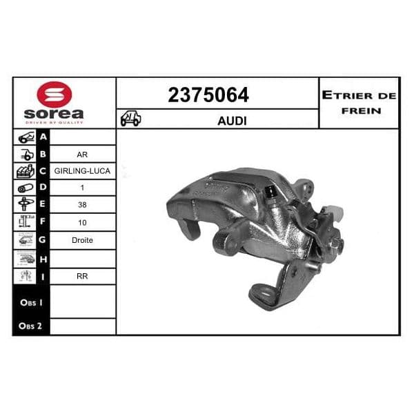 Eai Pinça de Freio Audi / Ar - 2375064