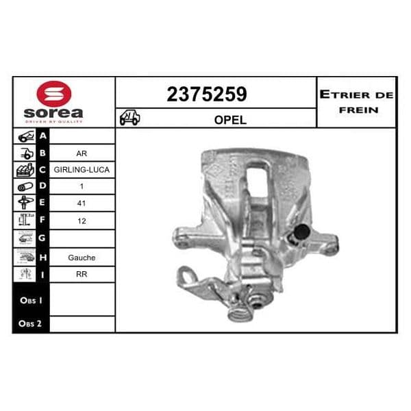 Eai Etrier de Frein Opel / Ar - 2375259