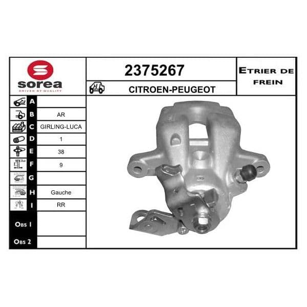 Eai Pinça de Freio Peugeot / Ar - 2375267