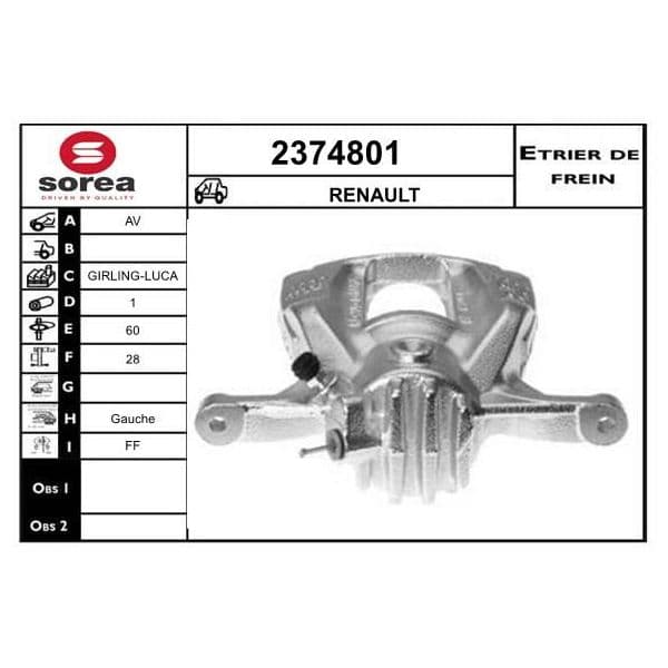 Eai Etrier de Frein Renault / Av - 2374801