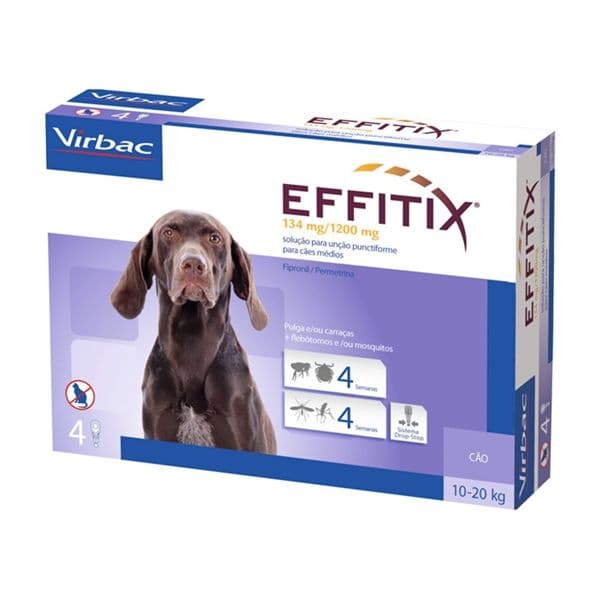 Virbac Effitix Spot-On Cão 10-20Kg 4 Pipetas
