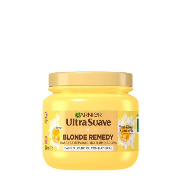 Garnier Ultra Suave Blond Remedy Camomila Máscara Iluminadora de Cabelo 340ml