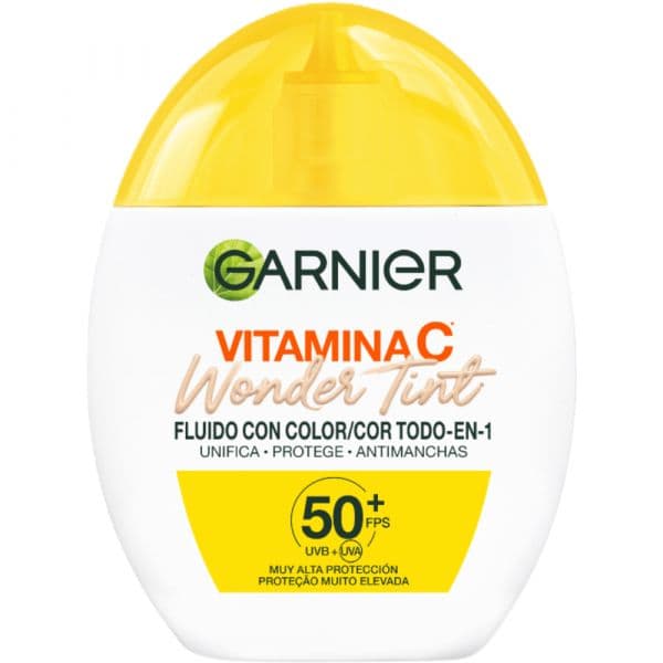 Protetor Solar Garnier Vitamina C Wonder Tint Fluido com Cor Light SPF50+ 40ml