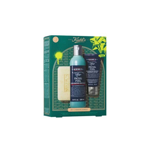 Kiehl's Men's  Morning Reboot Facial Fuel Face Wash 250ml + Facial Fuel Moisturizer 75ml + "Ultimate Man" Body Scrub 90g Coffret