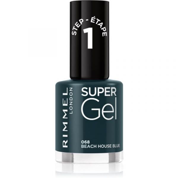 Rimmel Super Gel Unhas de Gel sem Usar Lâmpada UV/LED Tom 068 Beach House Blue 12ml