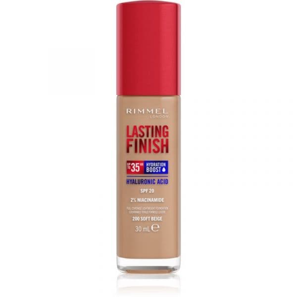 Rimmel Lasting Finish 35h Hydration Boost Base Hidratante SPF 20 Tom 200 Soft Beige 30ml