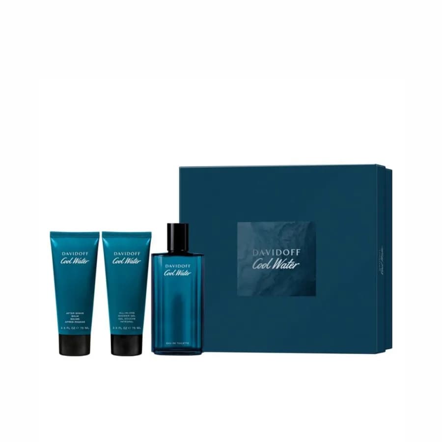 Davidoff Cool Water Eau de Toilette + Bálsamo After-Shave + Gel de Duche Coffret