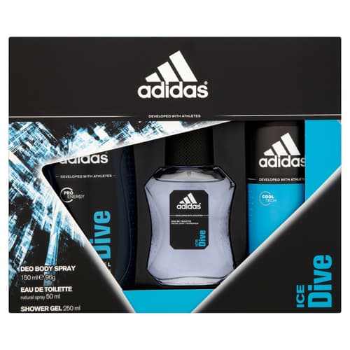 Ice Dive Gift Set EDT 50 ml, Desodorizante Ice Dive 150 ml e Gel de Banho 250 ml Ice Dive